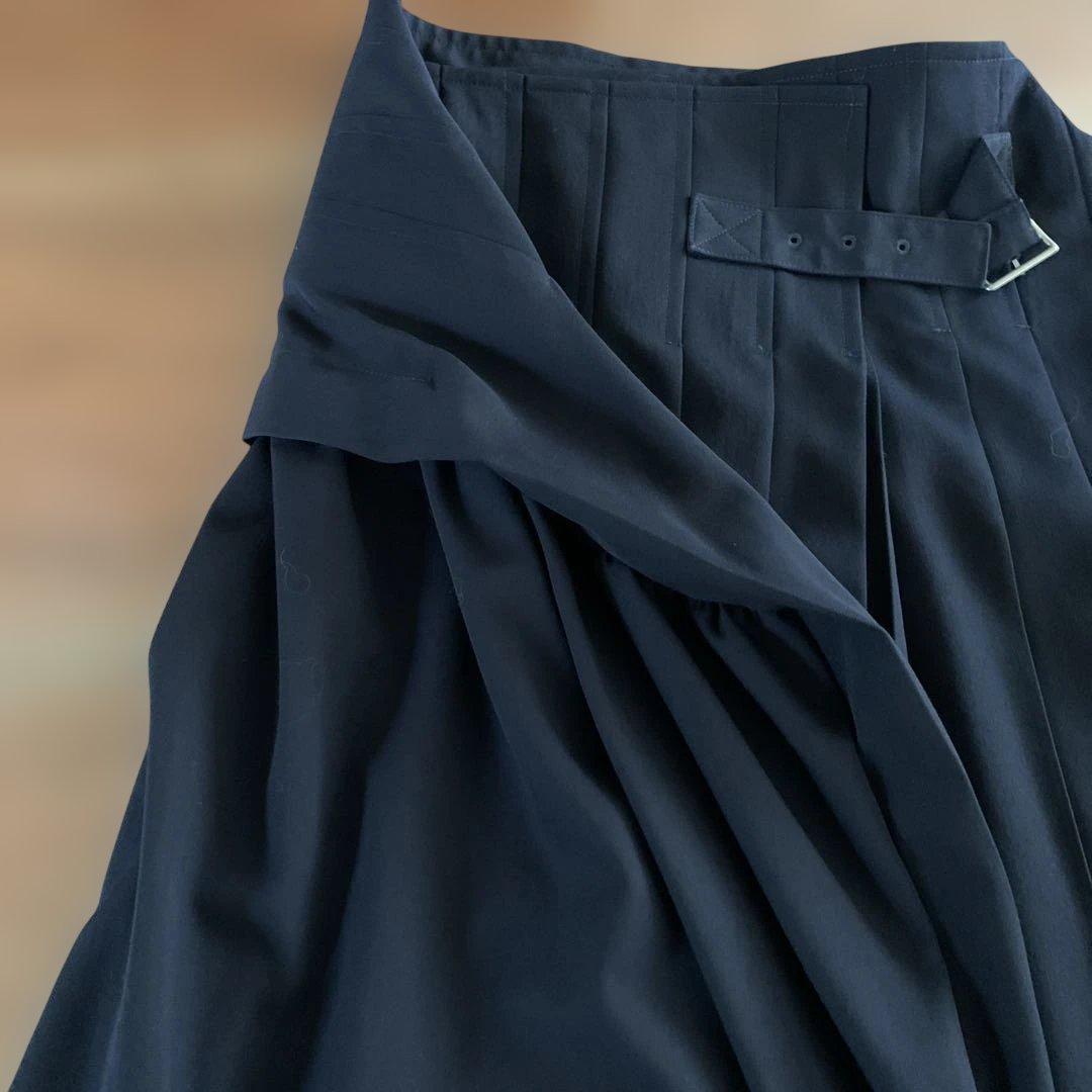 コムデギャルソン　トリコ　変形プリーツスカート／ブラック/wool