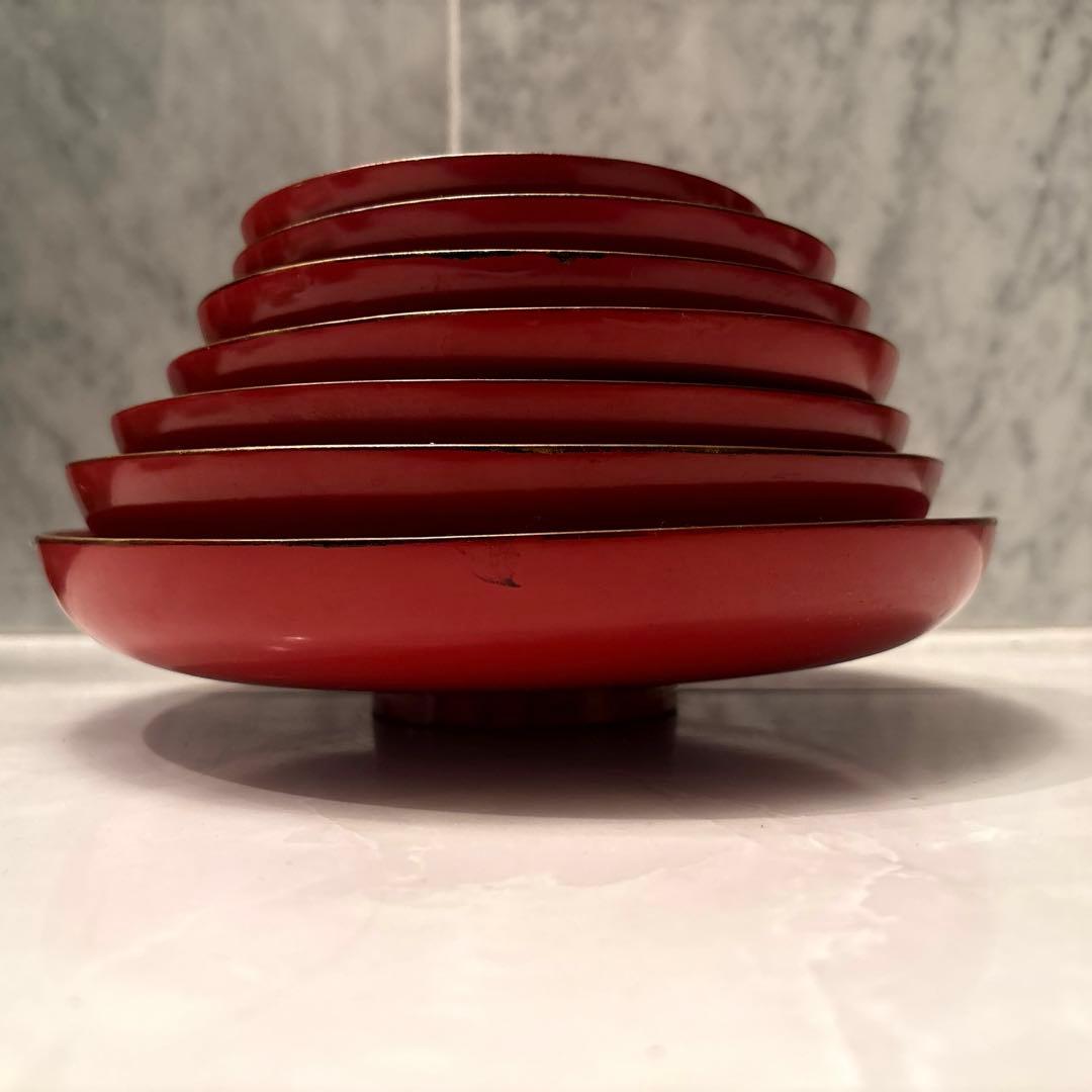 明治時代　七福神が金彩たっぷりで描かれた幸運や金運をを呼び込む木製輪島漆塗り皿