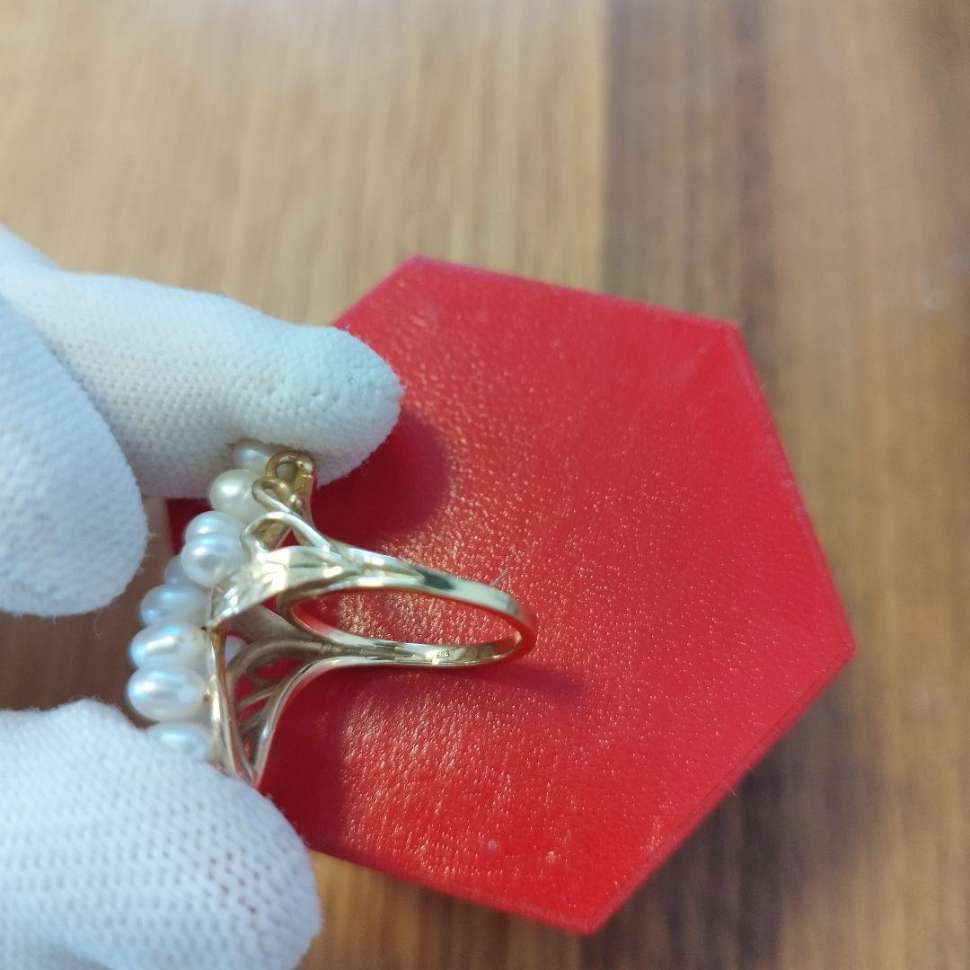 583刻印 K14相当 ゴールド パール リング 総重量約7g ヴィンテージ