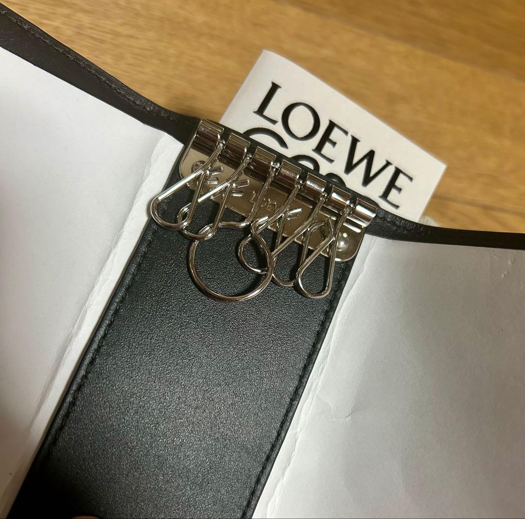 LOEWE ロエベ キーケース メンズ レザー アナグラム 6連 ブラック