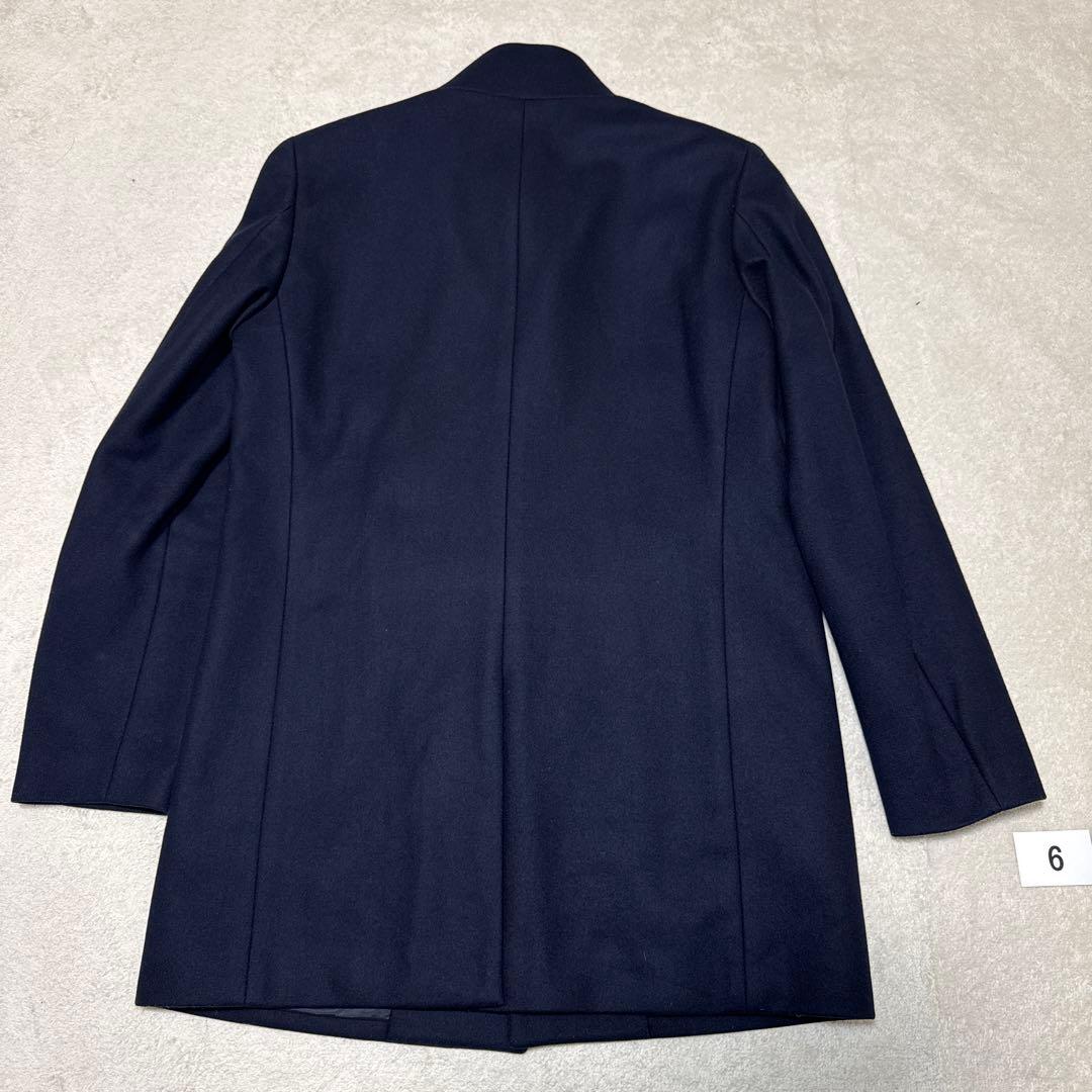 06 美品　セオリー　theory スタンドカラーコート　ネイビー　M カシミア