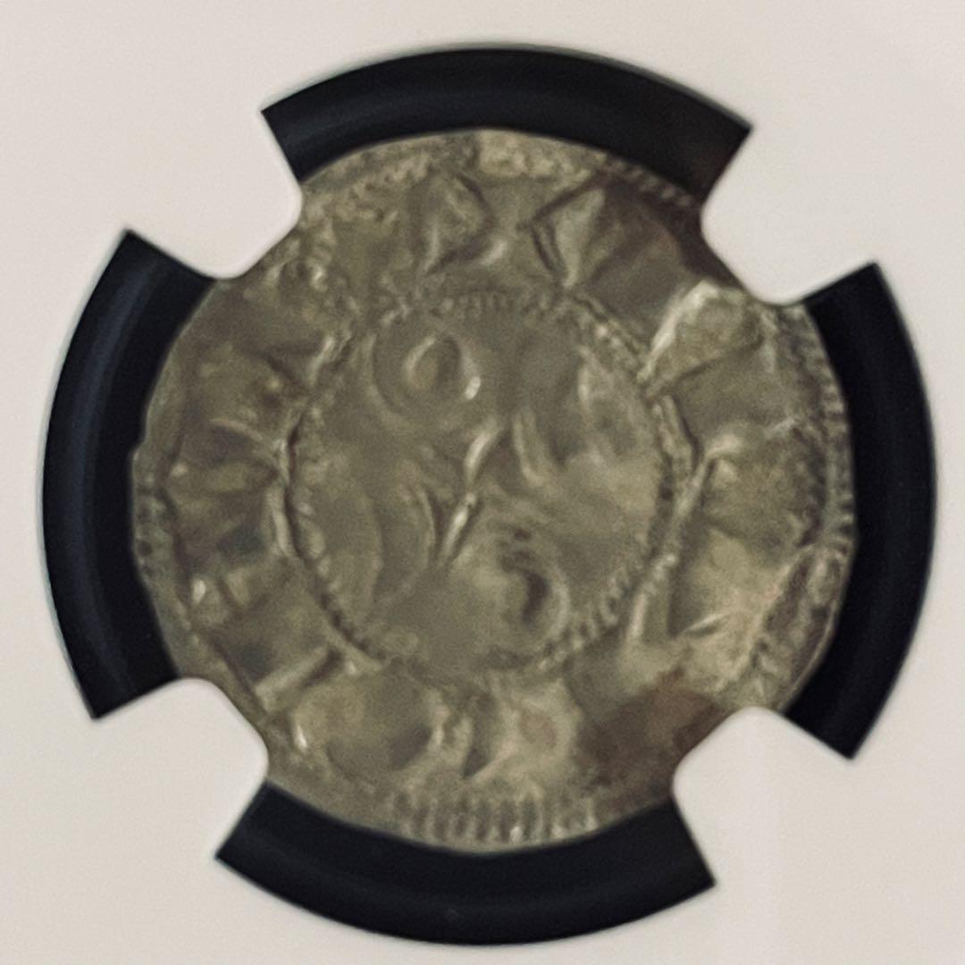 フランスアンティークコイン ラ・マルシュ伯領 デニール銀貨 中世鋳造 希少