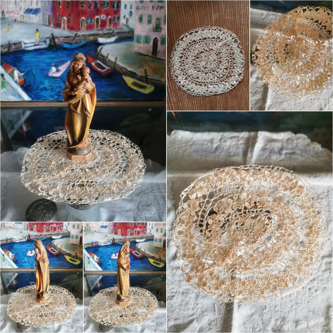 アンティークイタリア マルチーズレース 黄金色の絹糸ボビン編 ≒19