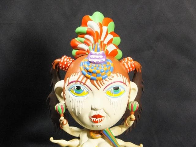 現代美術 田名網敬一 直筆サイン『KANNON観音菩薩像』立体ペイント1205C