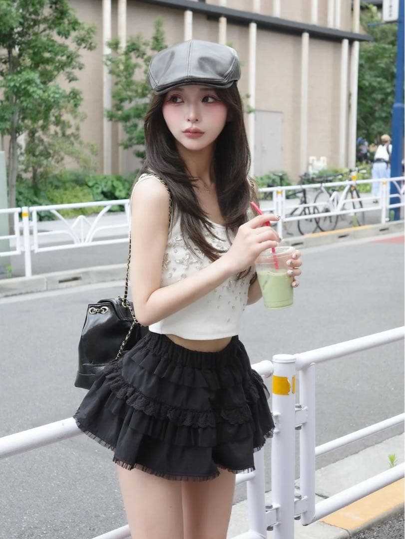 新品タグ付 ダーリッチ ジュエリーリブノースリトップス ホワイト