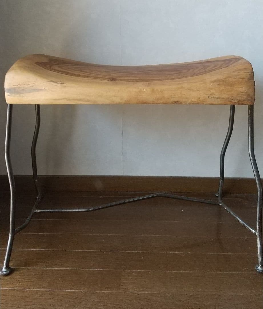 ナチュラルウッドスツール 天然木アイアン スツール ベンチ 椅子 チェア 飾り台