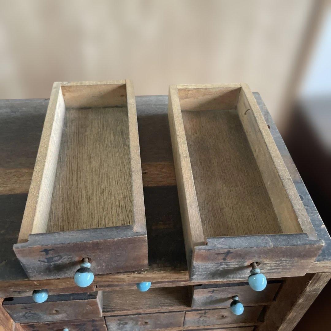 T1/2【送料込み】活版印刷所から出た木のタンス2竿セット【古道具】【