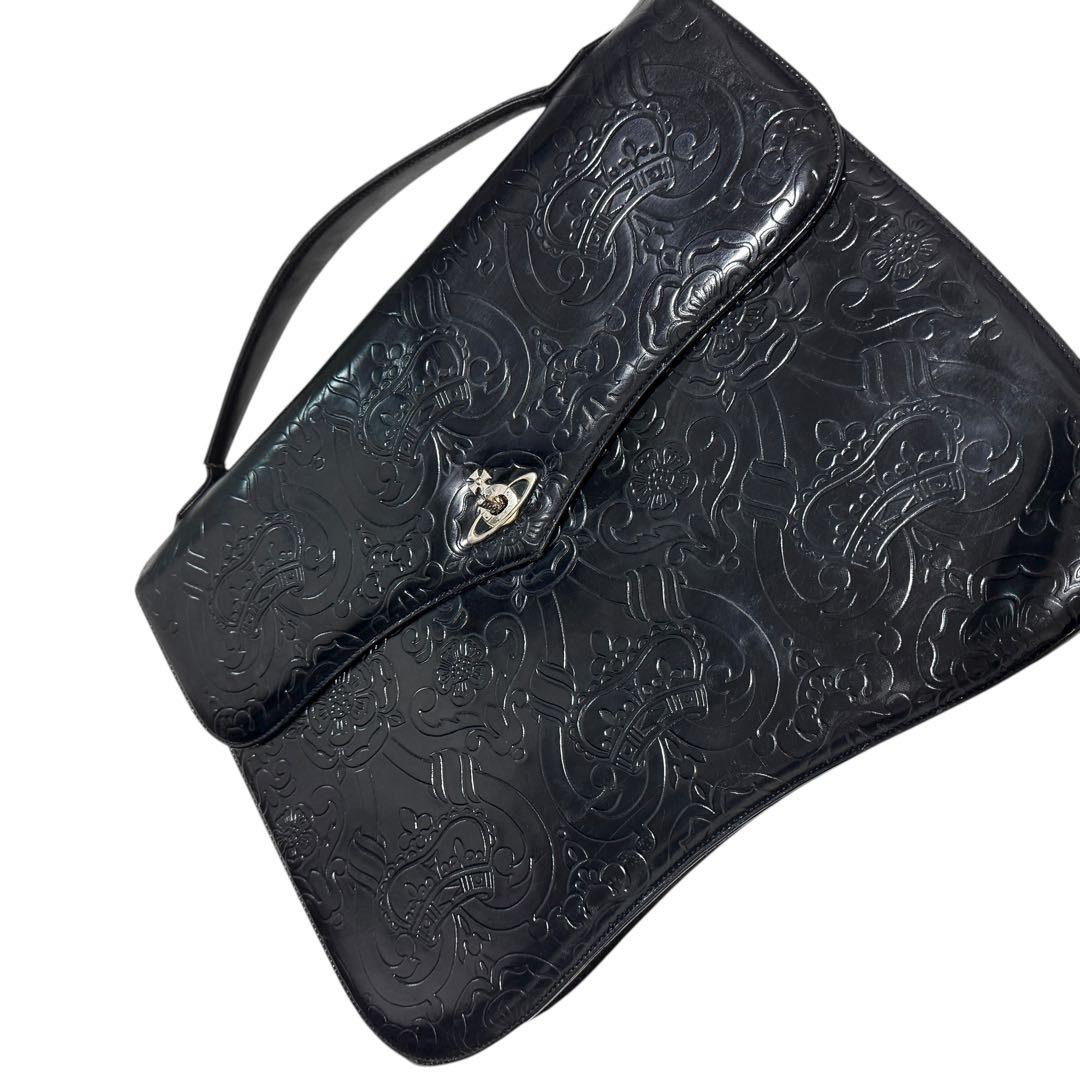 ヴィヴィアンウエストウッド　ビジネスバッグ　オーブロゴ　型押し　総柄　金具