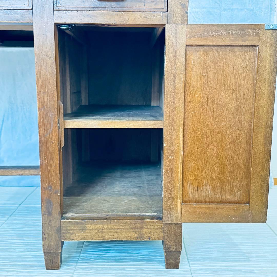 アンティーク 裁縫デスク 引き出し付き フェルト天板 大正レトロ 昭和