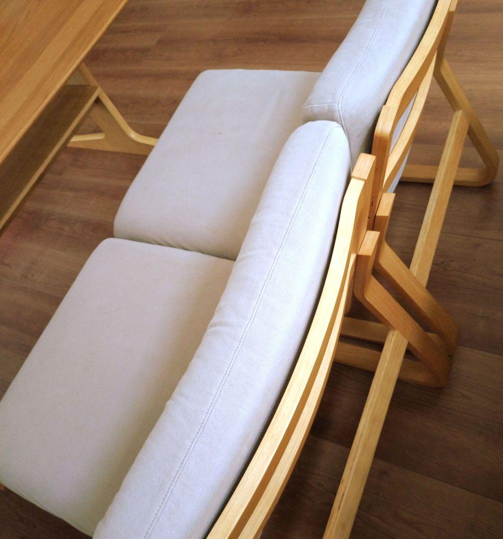 無印良品 リビングでもダイニングでもつかえるテーブル＋ソファチェア2脚セット