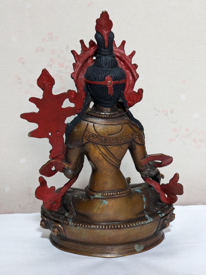 ♢チベット仏教 観音菩薩坐像 中国 古美術品 古玩 仏教美術 仏像 唐金