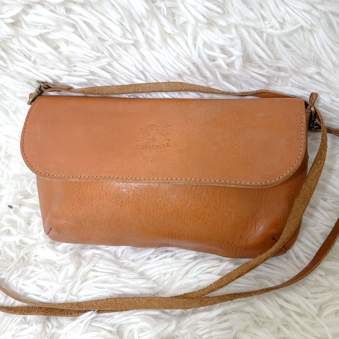 IL BISONTE イルビゾンテ レザー ショルダーウォレット キャメル 本革