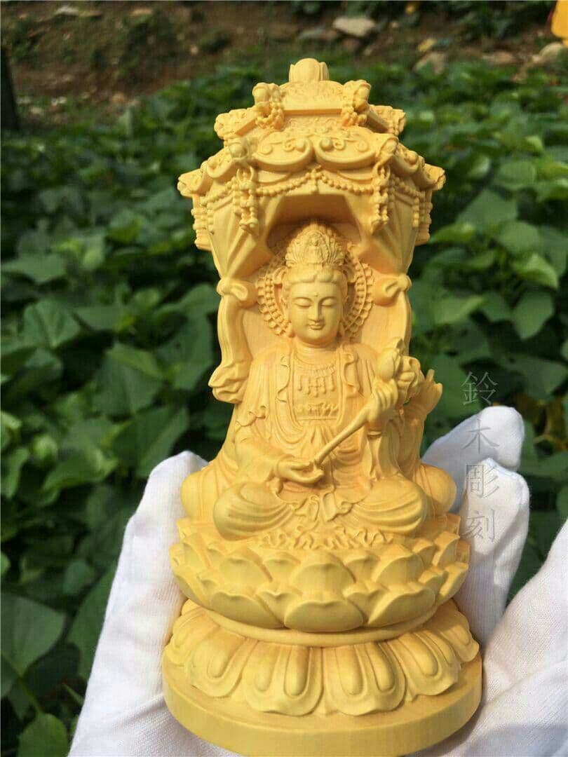 彫刻工芸品? 観音菩薩 開運風水 精密細工 木彫 福徳?福運?厄除け