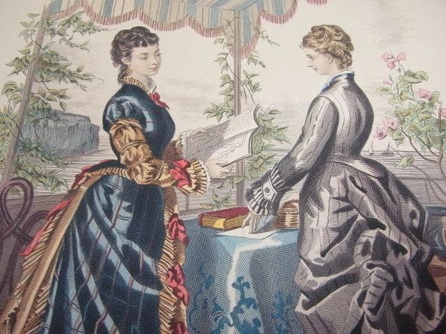 1875年銅版画◇フランス ファッション誌『ラ・モード・イリュストレ』No.32