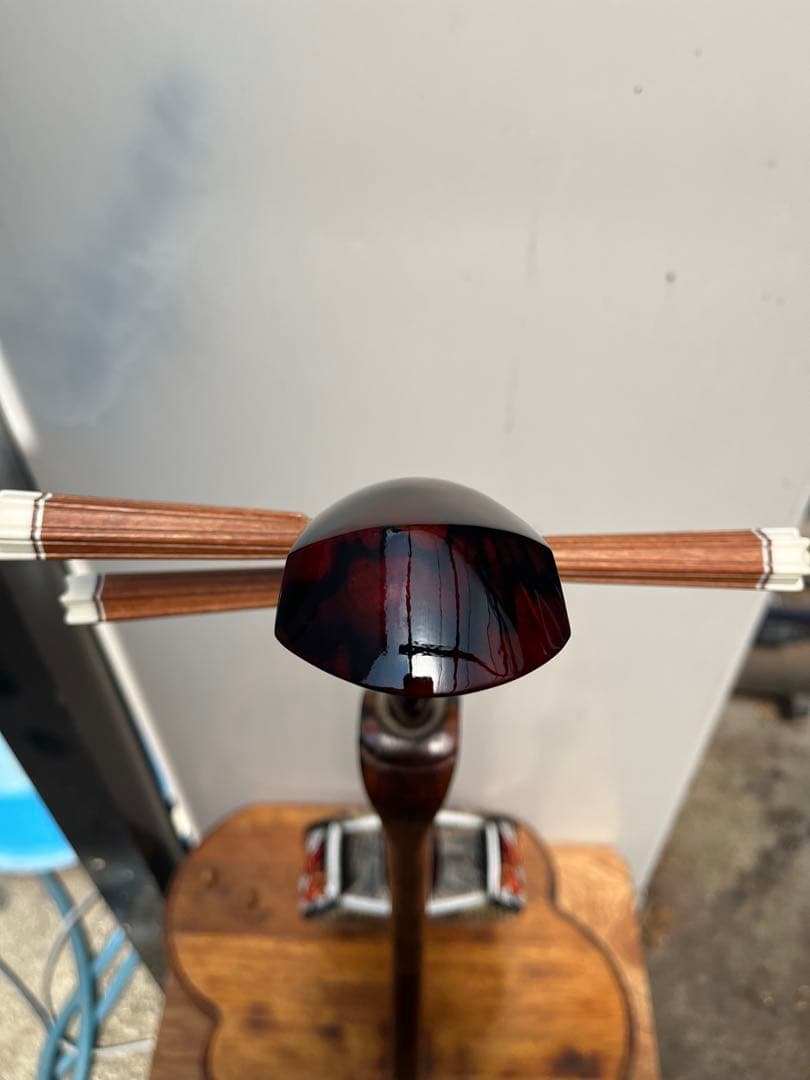 沖縄三線　黒柿(縞杢)小与那城型