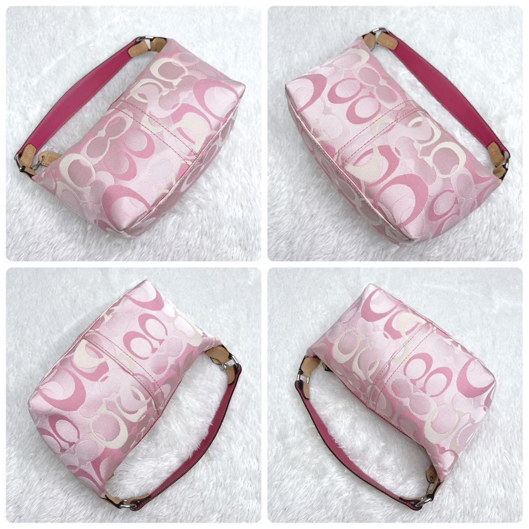 COACH シグネチャー ピンク アクセサリーポーチワンショルダー　y2k