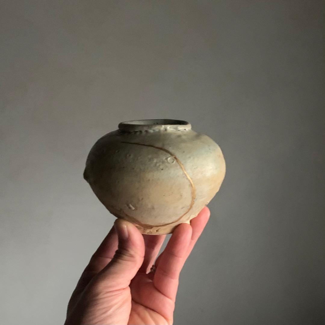 李朝 堅手 小壺 李朝壺 朝鮮美術 古美術 古道具 アンティーク 壺