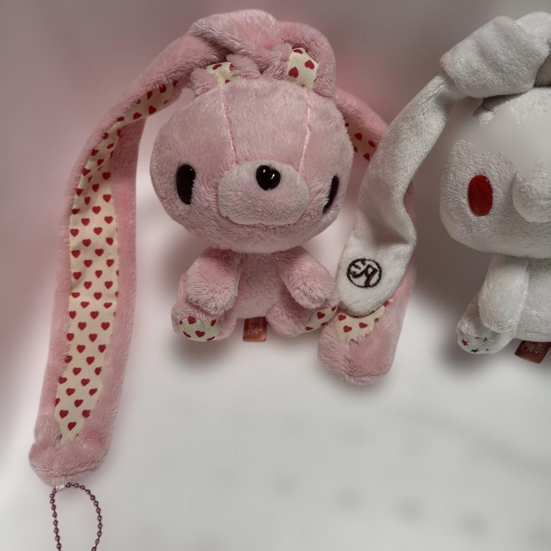 汎用うさぎ　ぬいぐるみ マスコット バレンタイン　カラフルスター　がま口ポーチ