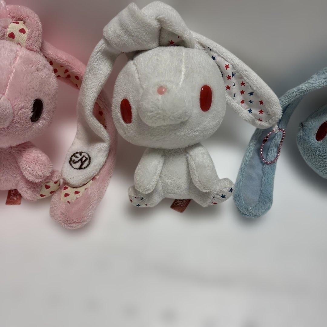 汎用うさぎ　ぬいぐるみ マスコット バレンタイン　カラフルスター　がま口ポーチ