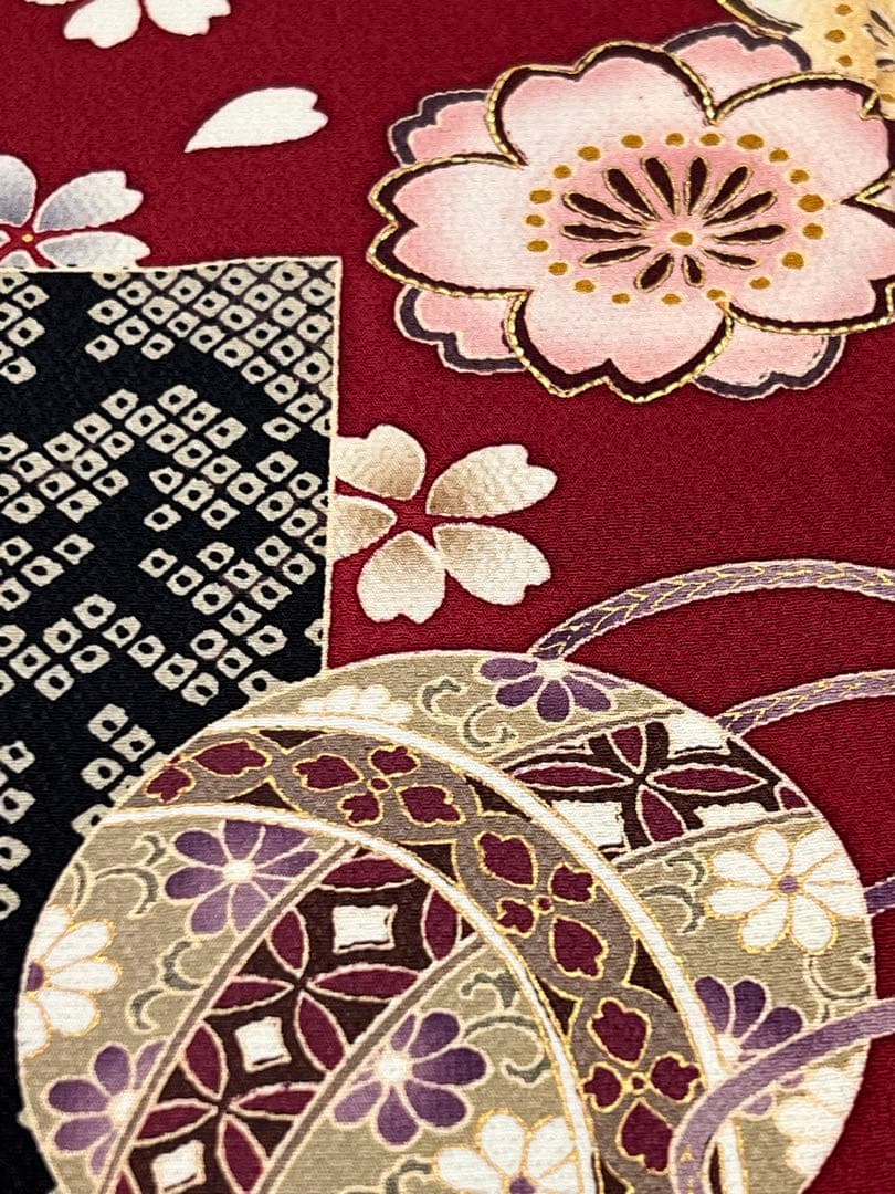 振り袖 フルセット 別誂長襦袢付 成人式 辻が花袋帯 金彩加工 刺繍入り 623