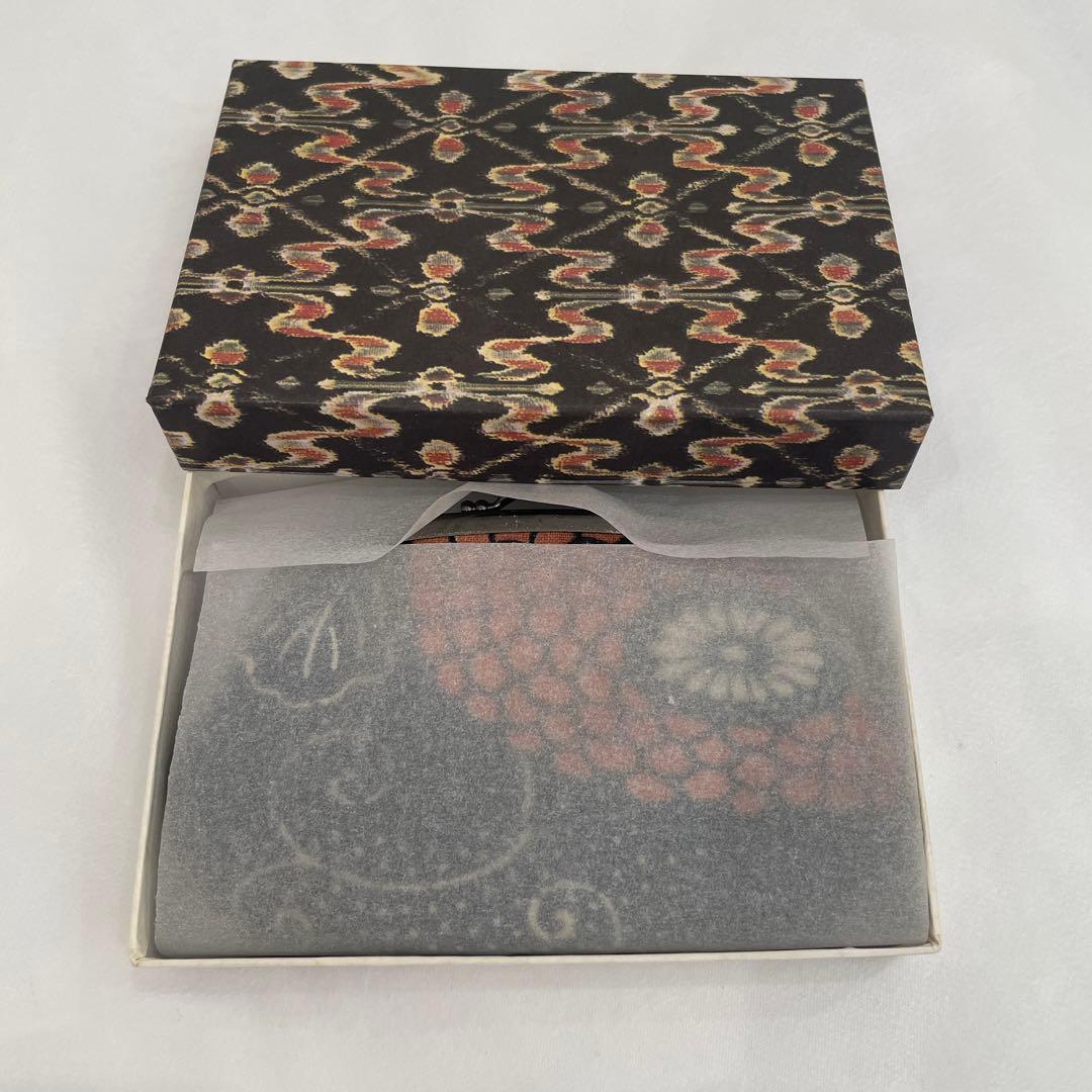 京都ちんぎれや　一点物　古布がま口財布 未使用品　藍色×朱色