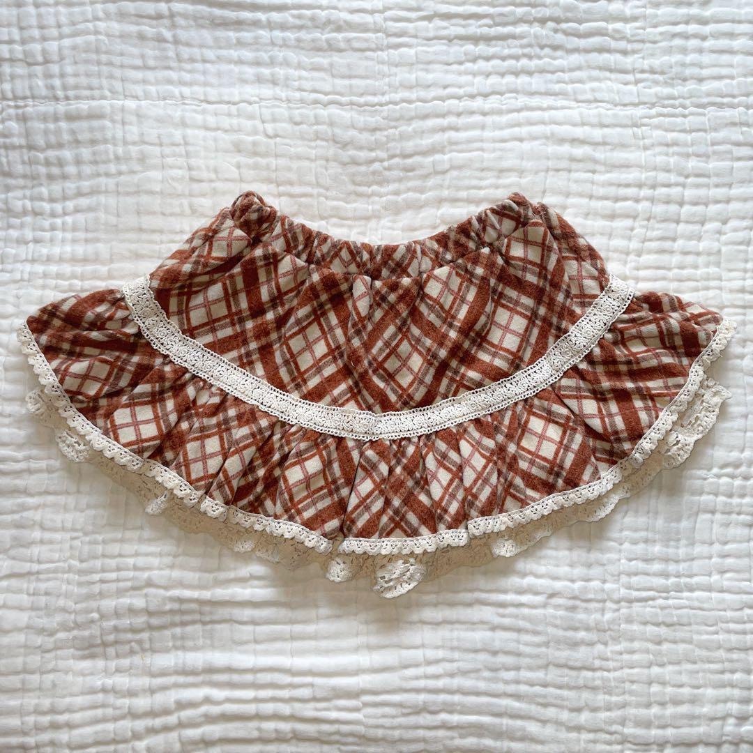 00s 希少 LIZLISA 起毛チェック コットンレースフリルスカパン 姫カジ