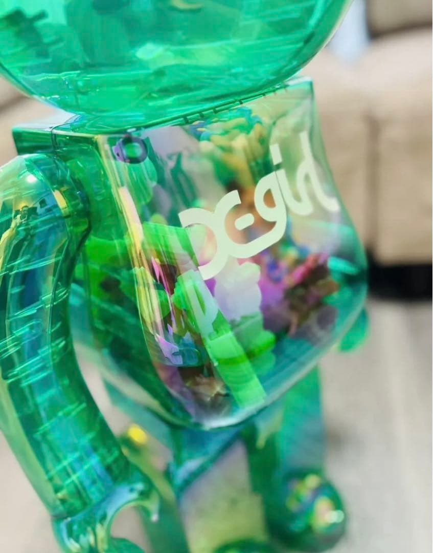 BE@RBRICK X-girl CLEAR GREEN 1000%ベアブリック