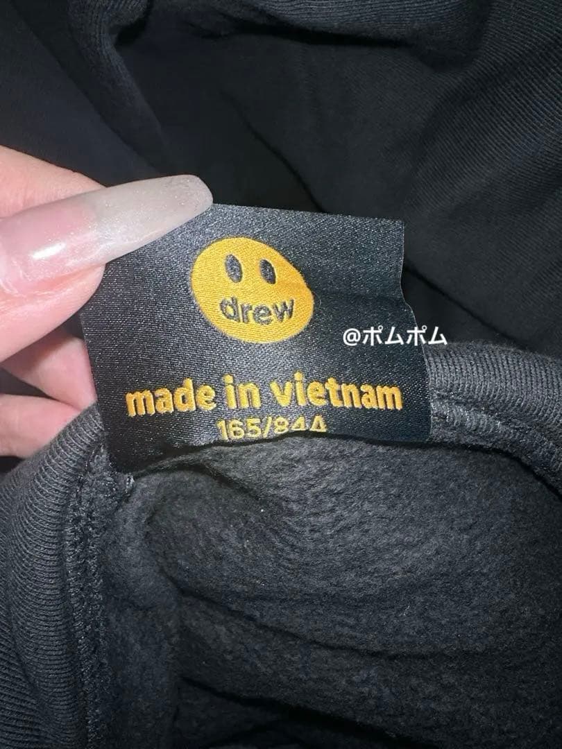 正規品 drew house スマイリーフェイスパーカー フード付き black