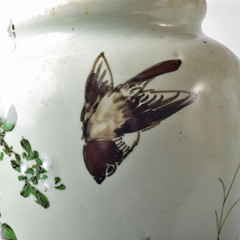 瀬戸焼 古瀬戸 青磁色絵花鳥文瓶 一対 J R8751H - メルカリ