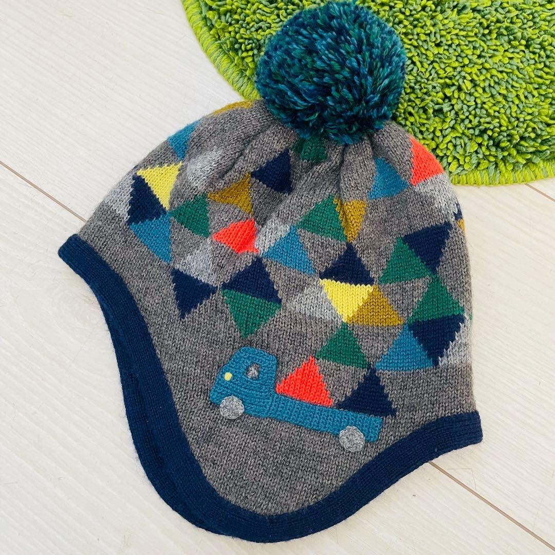 美品 ファミリア 2点セット ニット帽 耳当て マフラー 定価22000円