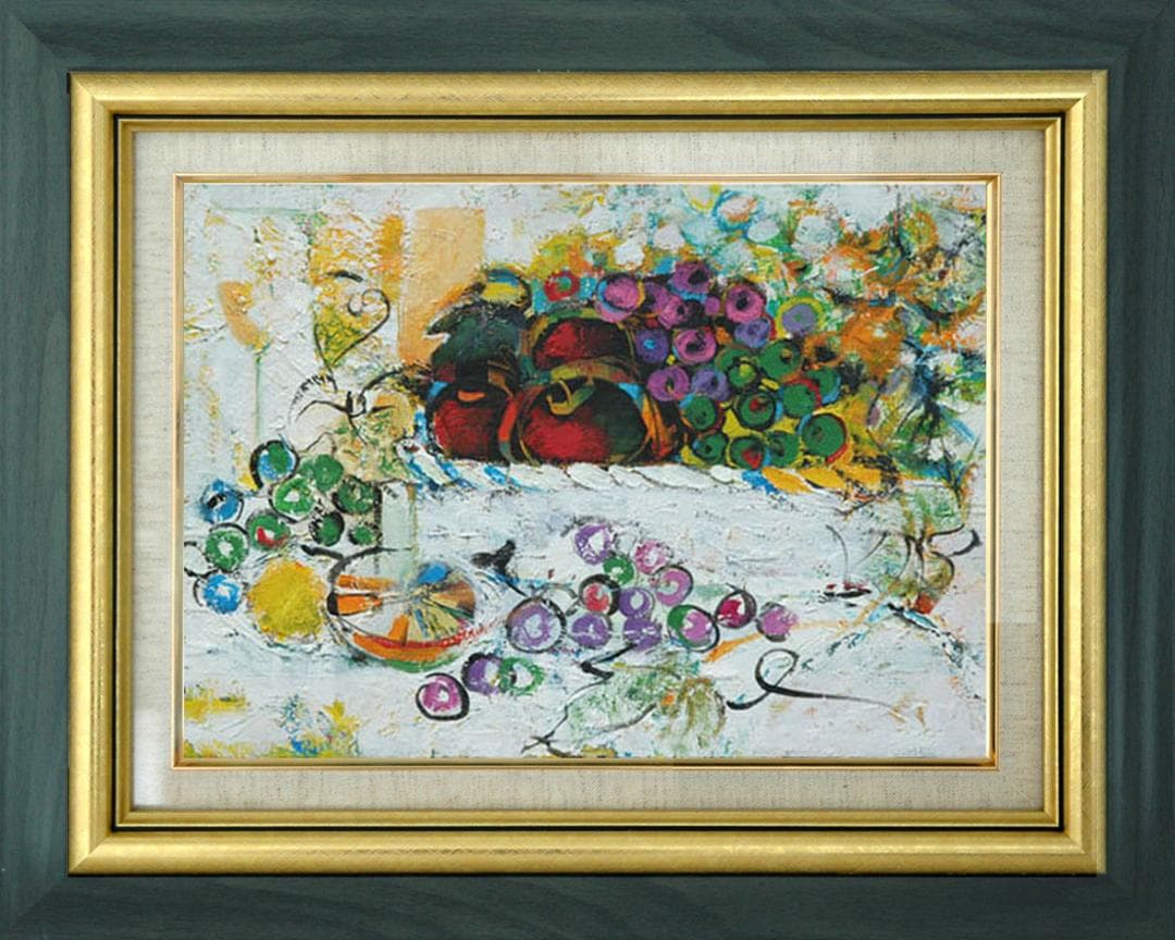 絵画久保田宏油絵朝の漁港特大F50 名画巨大額縁芸術品油彩作品