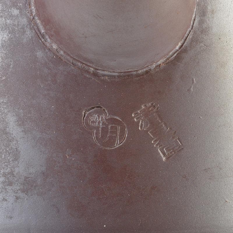 無形文化財　萬古焼　清水酔月造　竹鳥文　横手急須　共布共箱　V　R6234