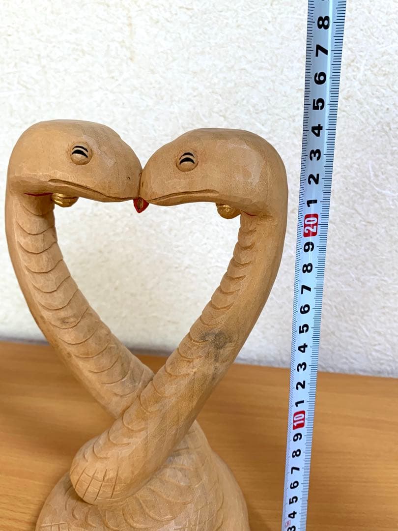 【新品未使用】　山中良行作　干支木刻「長〜く愛して」（楠）