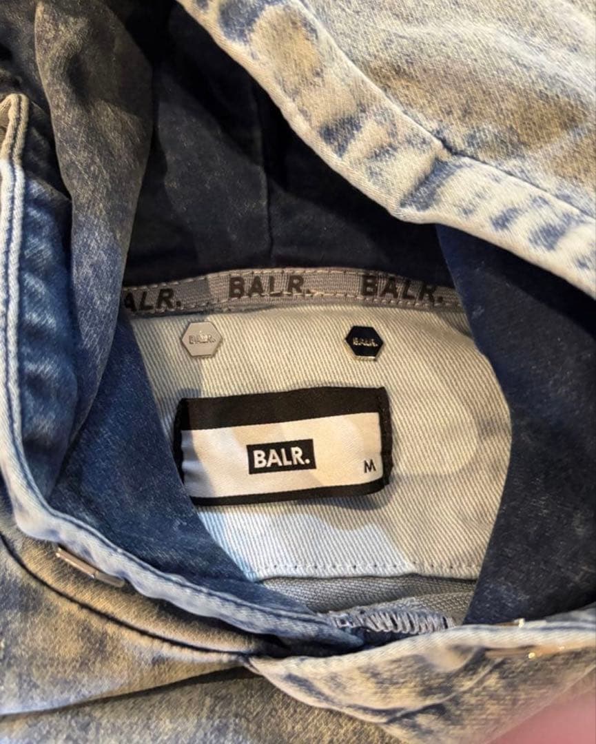BALR デニムブルー フード付きパーカー