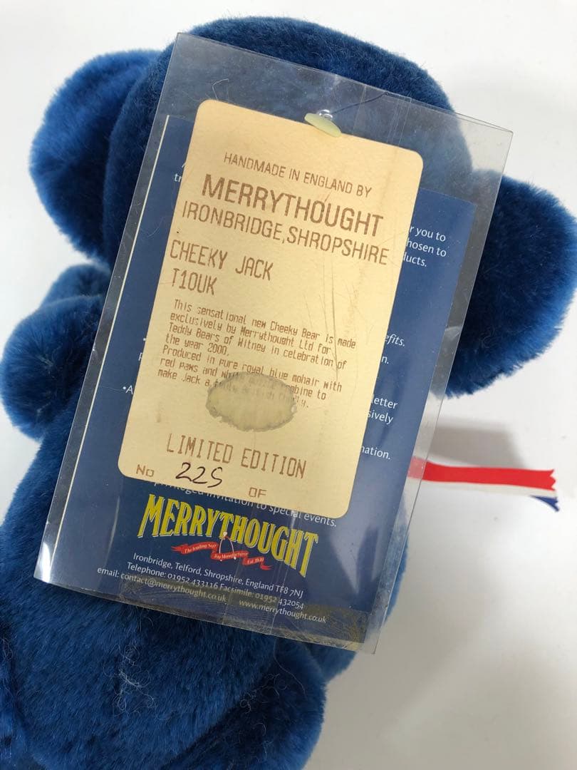 メリーソート社　チーキージャック　ブルー テディベア　ぬいぐるみ