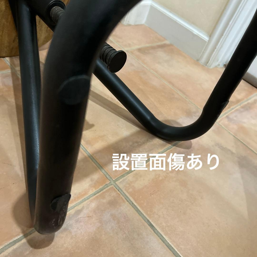 ★IRON STOOL インダストリアル　アイアン　鉄×無垢材　丸椅子　古材ネジ