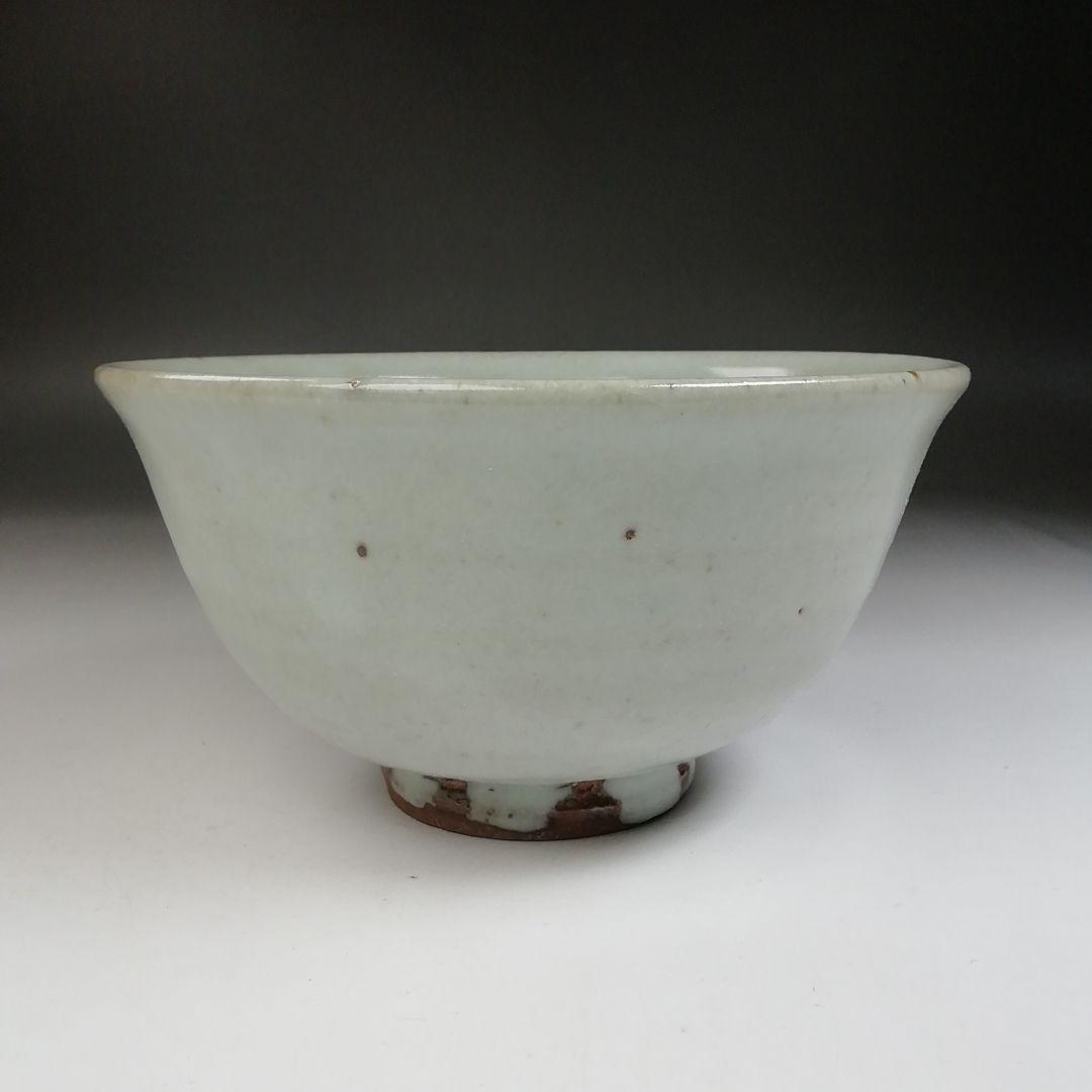 T848 茶碗 『白釉 茶碗』『神楽の窯 奥田康博 作』 共箱 抹茶碗 茶道具