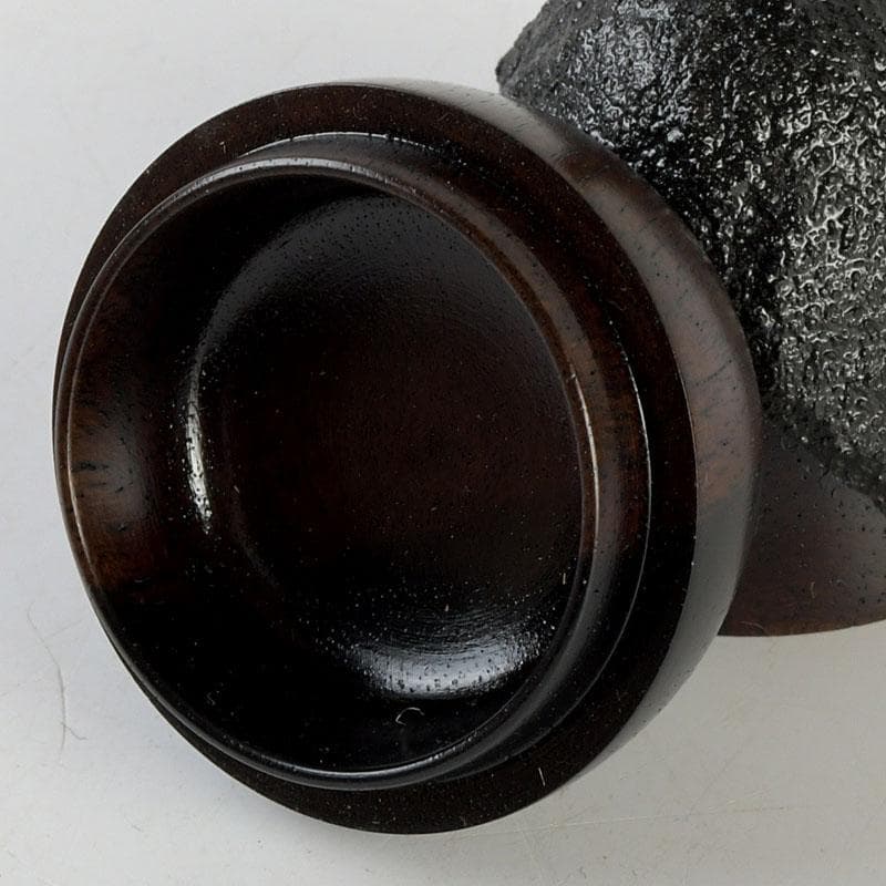 茶道具 嗣造作 黒柿 茄子香合 共箱 V 9583