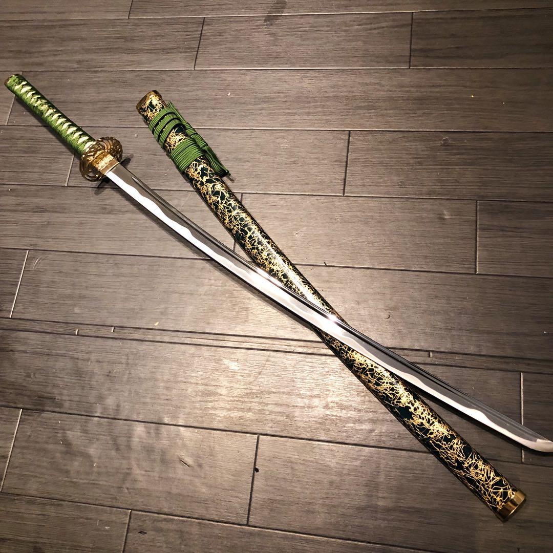 専用　高級模造刀　樋入り刀身　緑金拵え　亜合金刀身