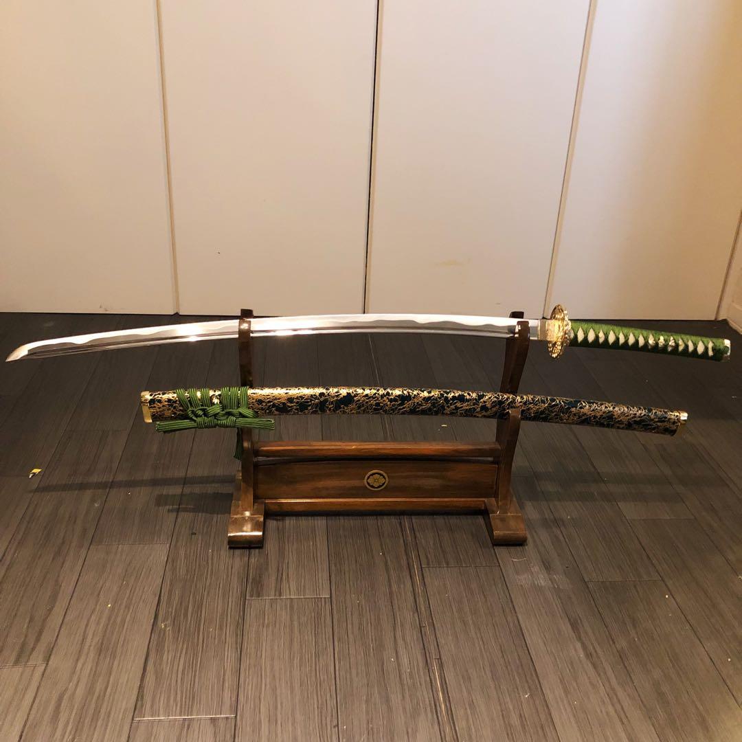 専用　高級模造刀　樋入り刀身　緑金拵え　亜合金刀身