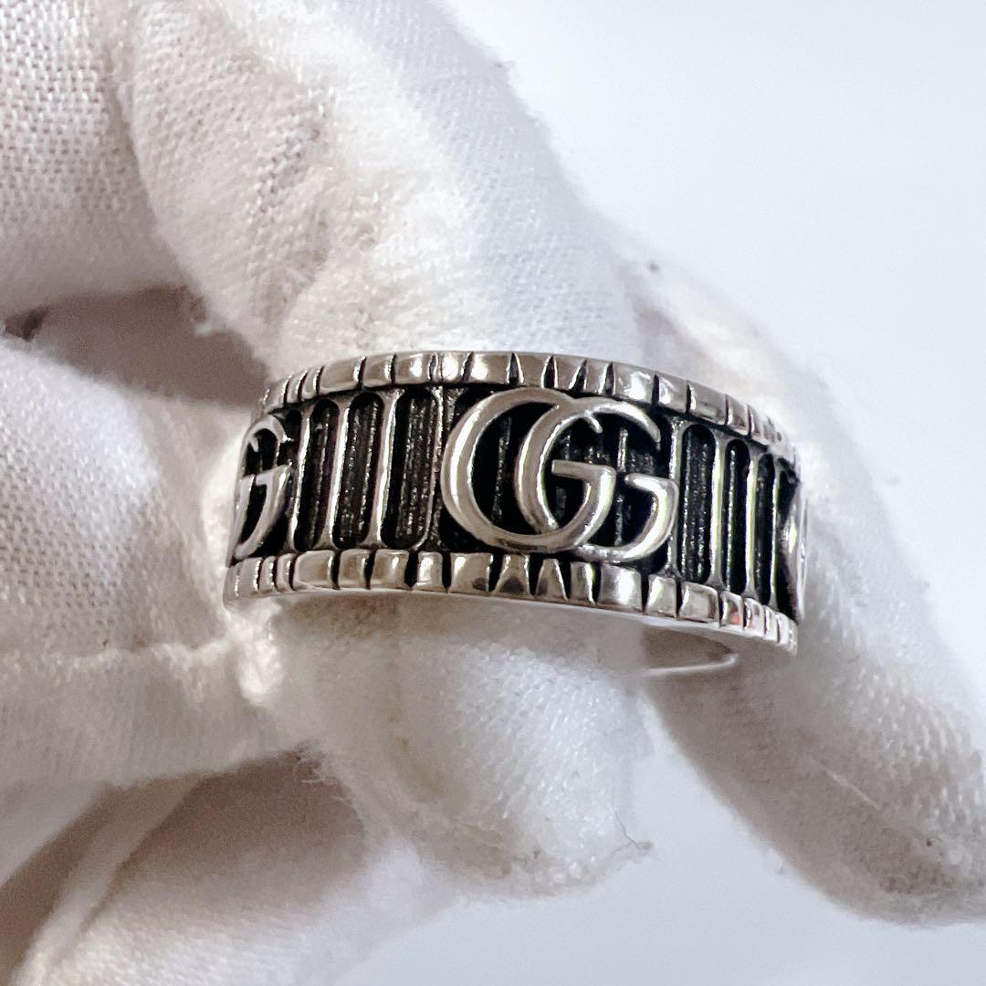 《極美品✨現行》グッチ リング 13号 マーモント ストライプ 925 指輪