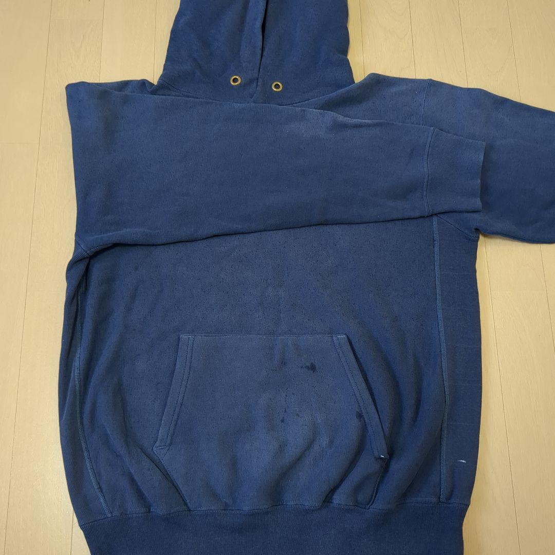 【80s トリコタグ】袖目無しリバースウィーブパーカー スウェット ネイビー L