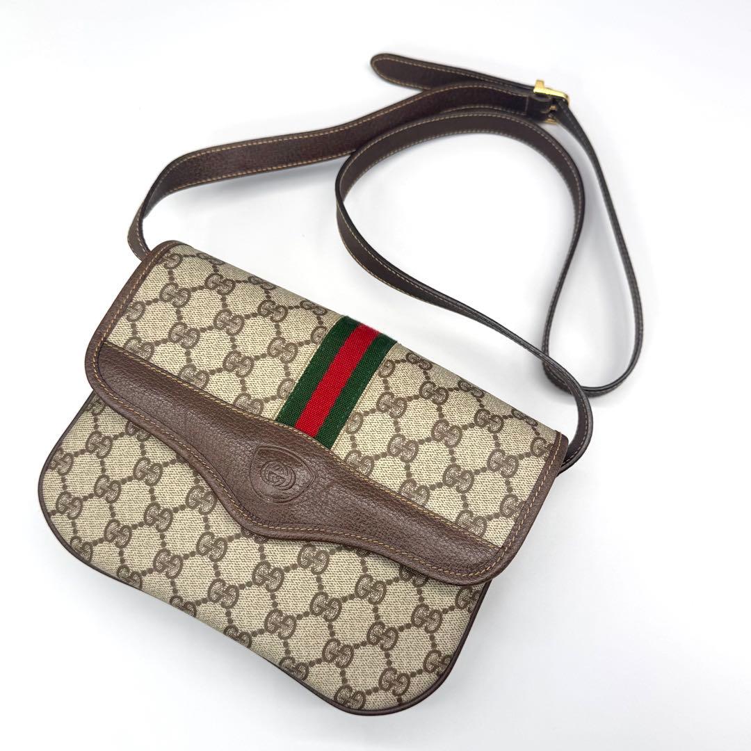 極美品 GUCCI グッチ オールドグッチ ショルダーバッグ シェリーライン