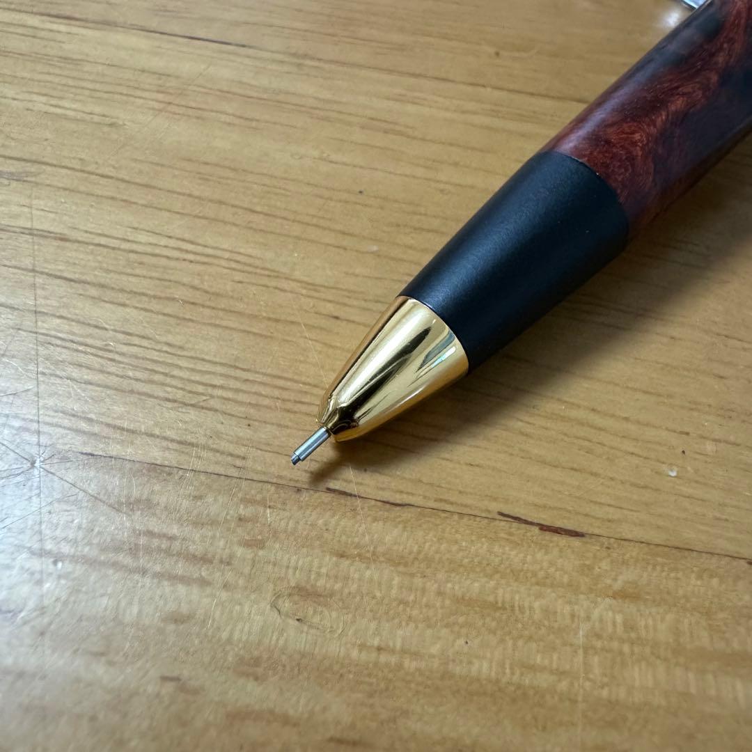 野原工芸 特上花梨瘤 変わり杢 シャーペン 0.5mm ゴールド金具 付属品完備