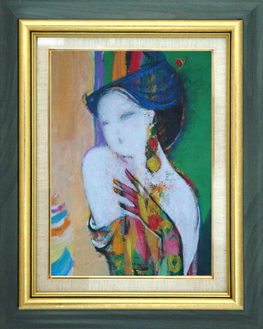 油絵 菅家令子 絵 絵画 インテリア uF6-010111 人物 女性像