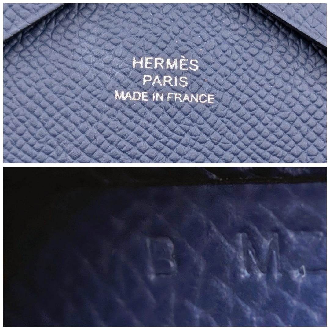 美品 エルメス カルヴィ デュオ エプソン ネイビー B刻印 2023年製