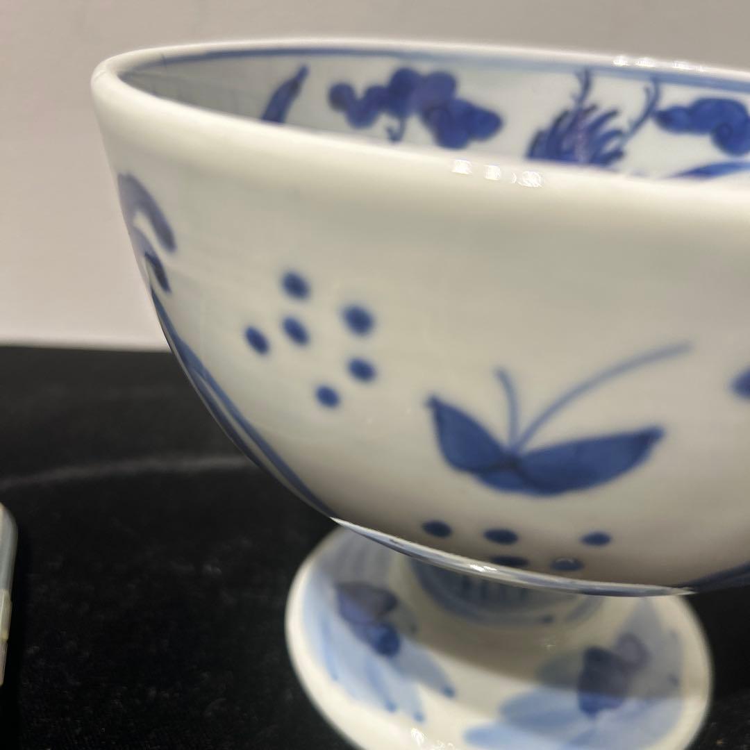 伊万里染付雲鶴文盃洗 美品