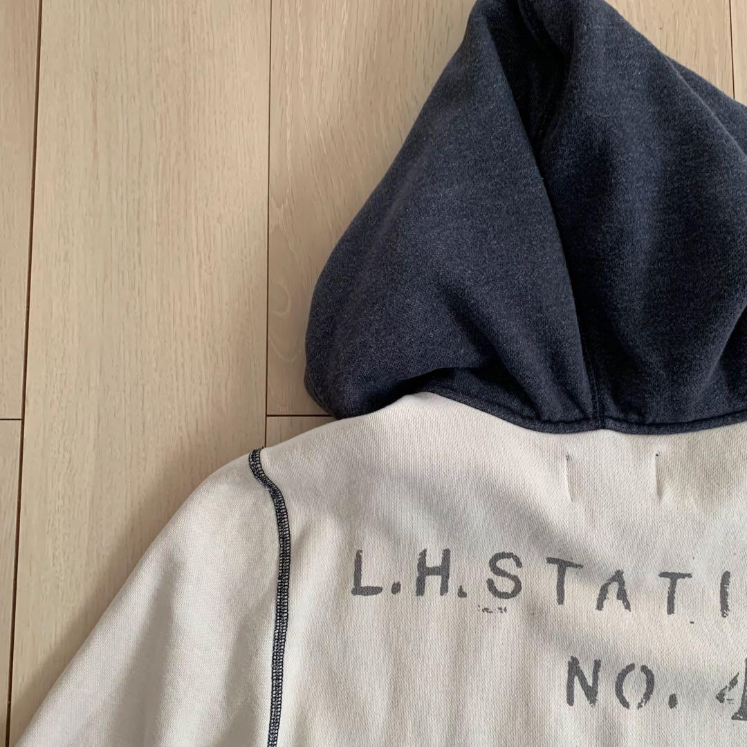 希少　RRL Ralph Lauren 後付けパーカー　2トーン　Ｓ　ステンシル