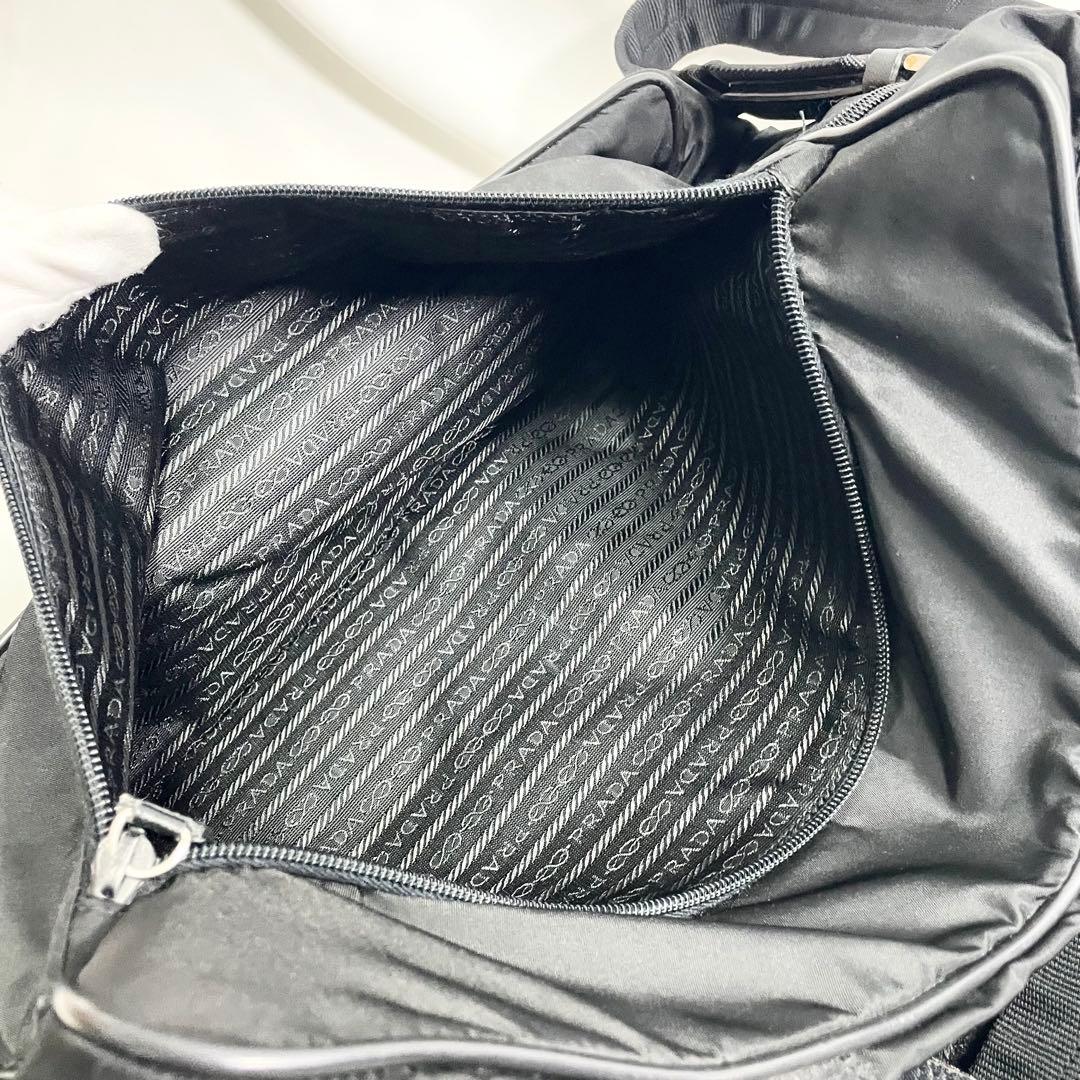 プラダ 2way ボストンバッグ 三角ロゴ ナイロン ブラック 大容量 多機能