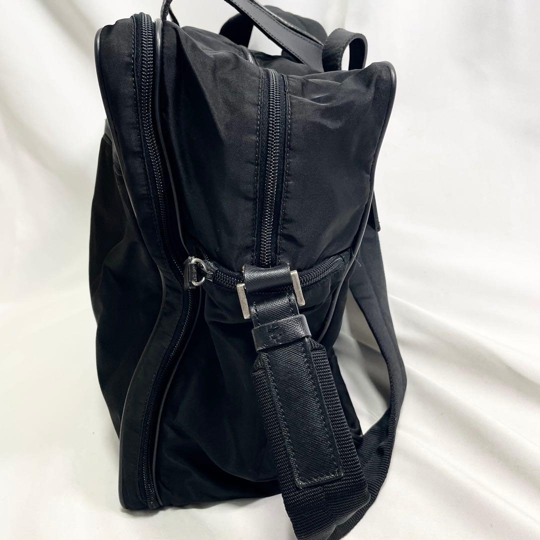 プラダ 2way ボストンバッグ 三角ロゴ ナイロン ブラック 大容量 多機能